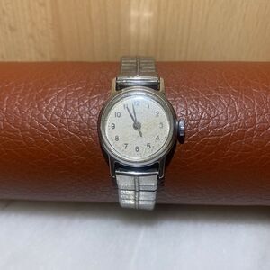 60s Timex Ladies Watch Wind Up Silver Toned Chr Plated Bezel Stainless Steel Vtg